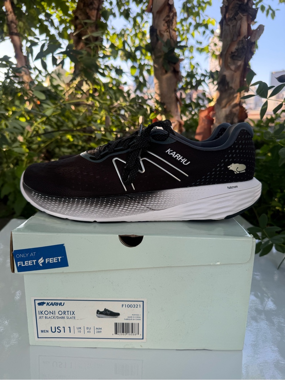 Karhu Ikoni Ortix Running Shoe - Jet Black/Dark Slate Mens 11